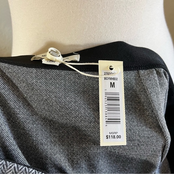 NWT Max Studio Gray Herringbone Pull On Gathered Faux Wrap Pencil Skirt Size M - Picture 7 of 7